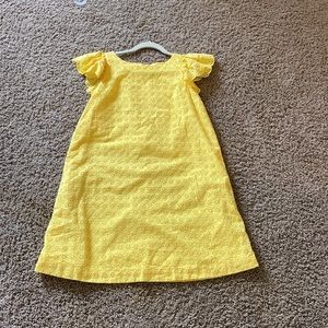 POLO yellow dress with ruffle sleeves and floral detail